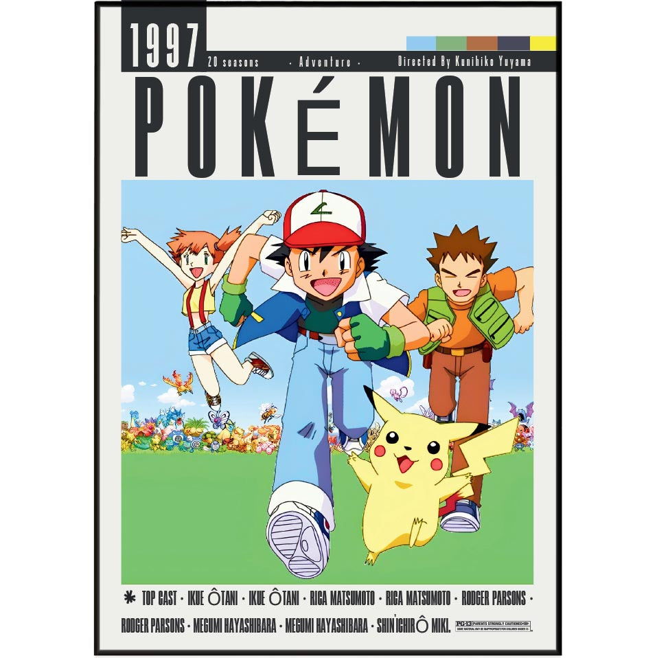 Pokemon 1997 anime poster art print UK