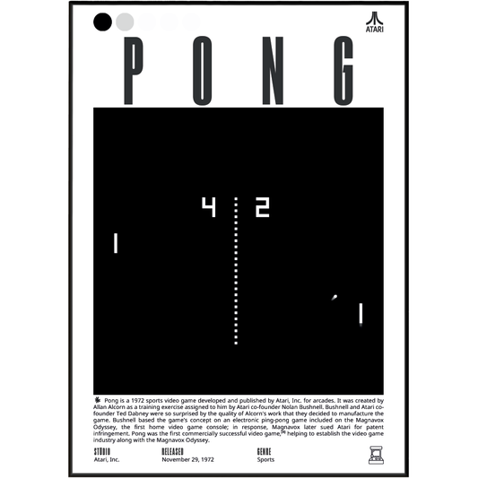 Pong (1972) Classic Arcade Poster | Wall Art Video Game
