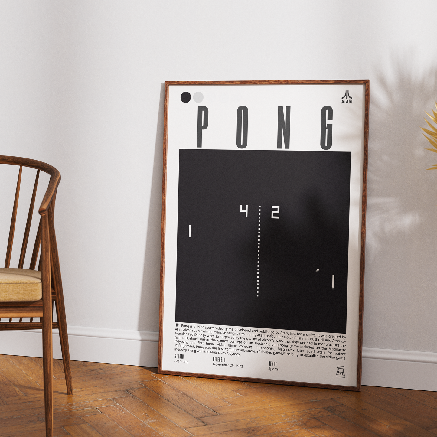 Pong (1972) Classic Arcade Poster | Wall Art Video Game