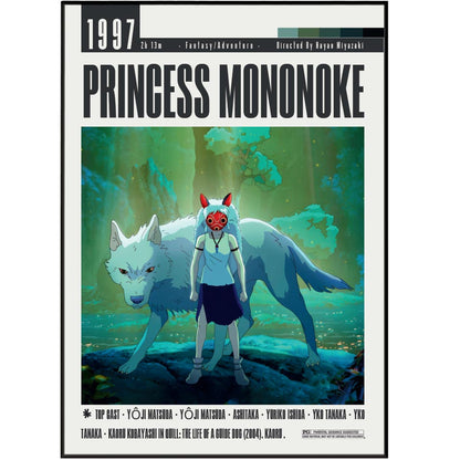Princess Mononoke (1997) Studio Ghibli Movie Posters