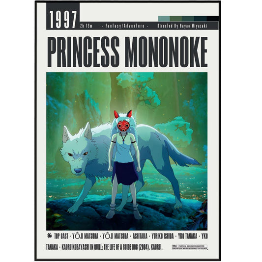 Princess Mononoke (1997) Studio Ghibli Movie Posters