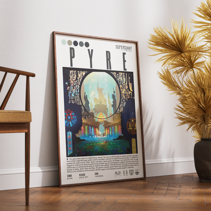 Pyre 2017 game poster — Supergiant Games Rites Commonwealth exiles wall art print UK