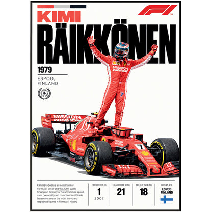 Kimi Raikkonen Iceman Formula 1 world champion poster by 98types