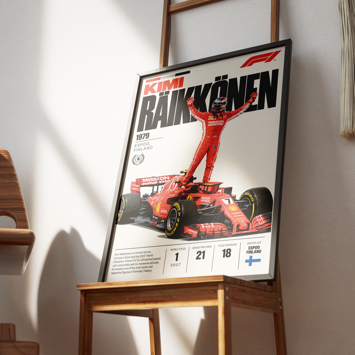 Kimi Raikkonen Iceman Formula 1 world champion poster by 98types