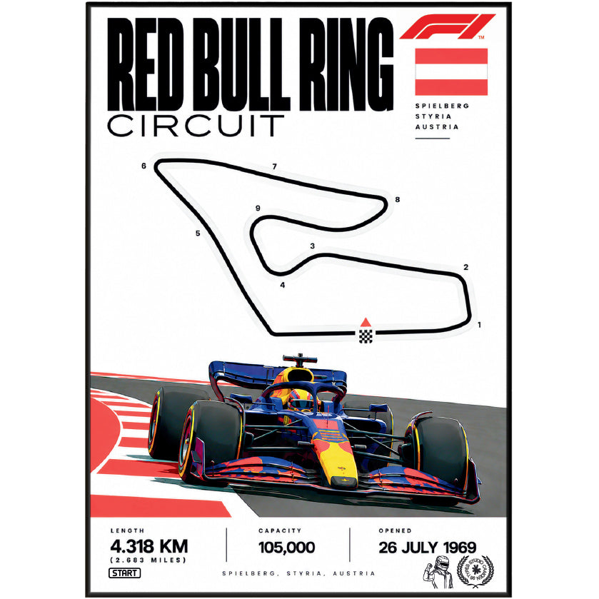 Red Bull Ring Spielberg Austrian Grand Prix F1 track poster