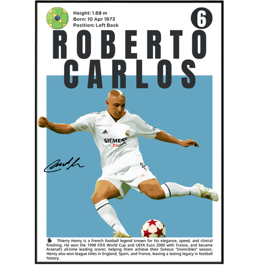 Roberto Carlos Football Poster