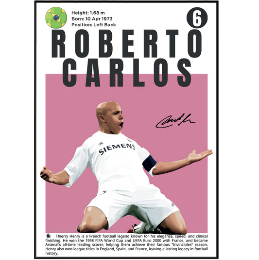Roberto Carlos N6 Football Posters