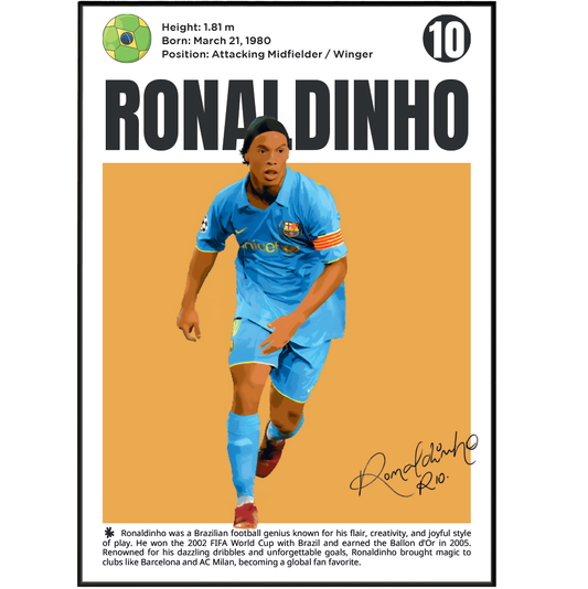 Ronaldinho 10 Football Posters