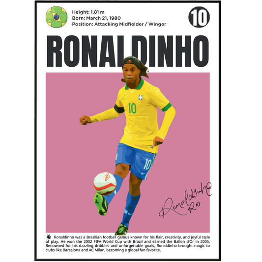 Ronaldinho Football Poster