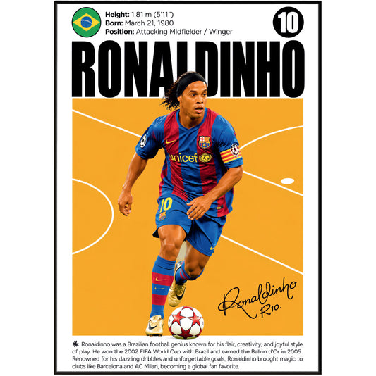 Ronaldinho Poster poster print UK – 98types