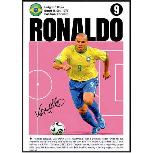 Ronaldo Nazário Poster poster print, view 2 – 98types