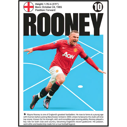 Wayne Rooney football poster – England's Football Legend – 98types