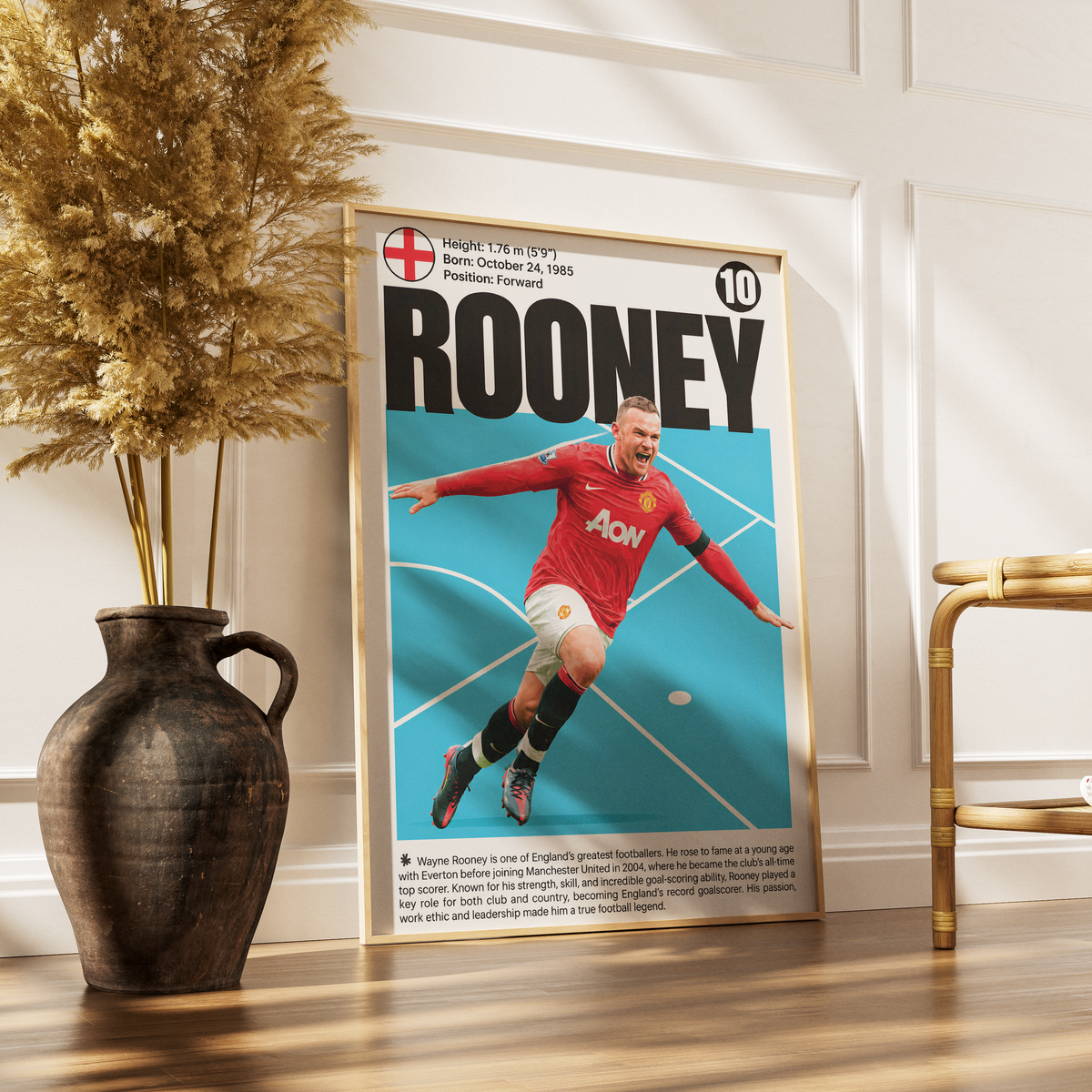 Wayne Rooney football poster – England's Football Legend – 98types