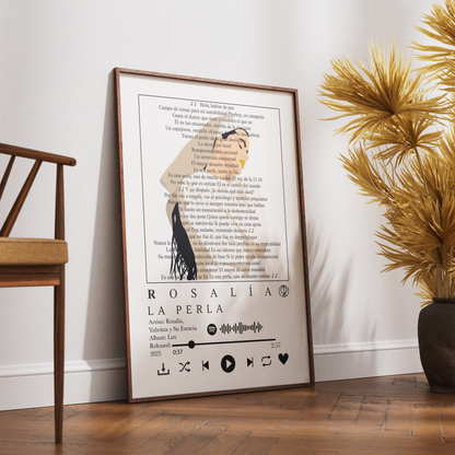 Rosalía La Perla Lyrics Wall Art Print