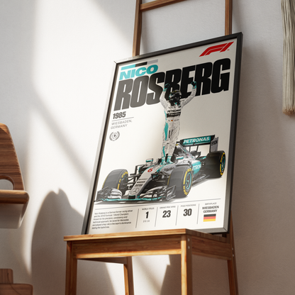 Nico Rosberg 2016 world champion Mercedes Formula 1 poster by 98types