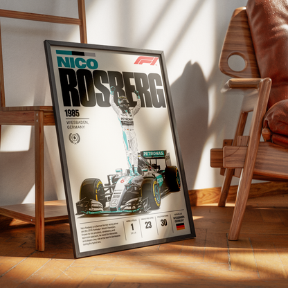 Nico Rosberg 2016 world champion Mercedes Formula 1 poster by 98types