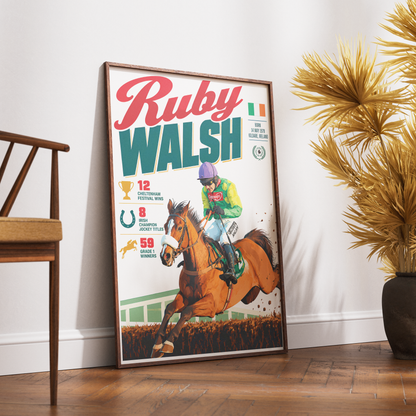 Ruby Walsh horse racing poster wall art print by 98types