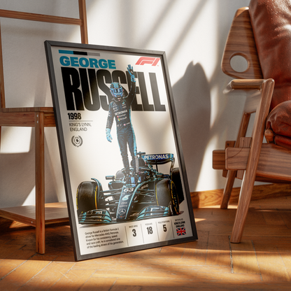 George Russell Mercedes Formula 1 driver poster – F1 wall art by 98types
