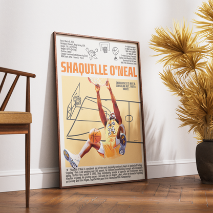 Shaquille O'Neal Diesel basketball poster — LA Lakers 4x champion most dominant center wall art print UK