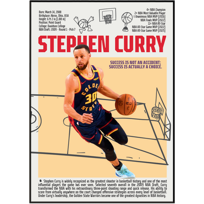 Stephen Curry Chef Curry basketball poster — Golden State Warriors greatest shooter 4x champion wall art print UK