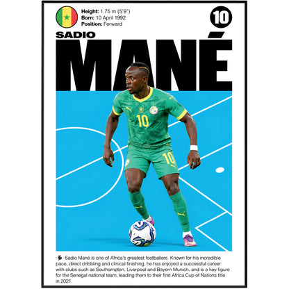 Sadio Mané football poster – Sadio Mané Senegal Football Poster – 98types