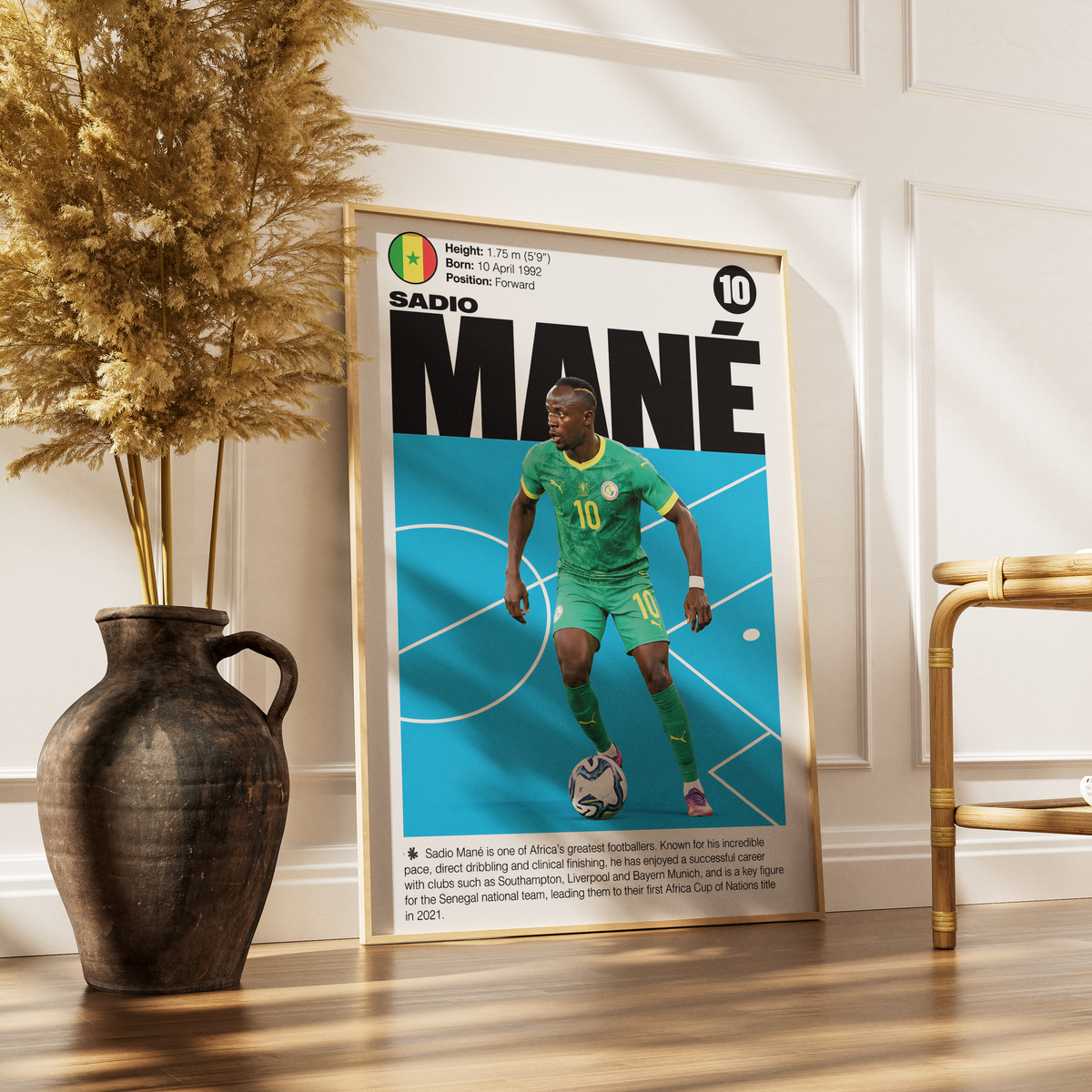 Sadio Mané football poster – Sadio Mané Senegal Football Poster – 98types