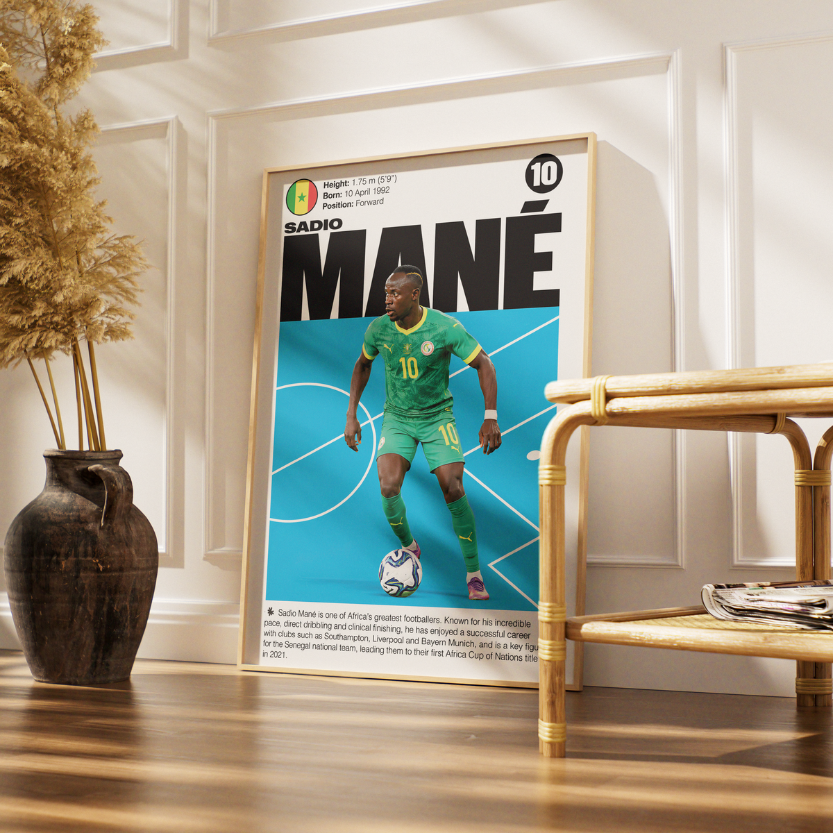Sadio Mané football poster – Sadio Mané Senegal Football Poster – 98types