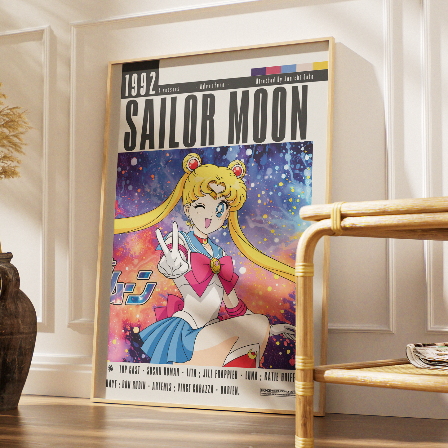 Sailor Moon 1992 anime poster — Usagi Tsukino magical girl wall art print UK
