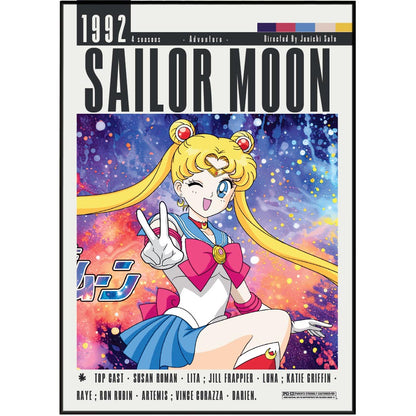 Sailor Moon 1992 anime poster — Usagi Tsukino magical girl wall art print UK
