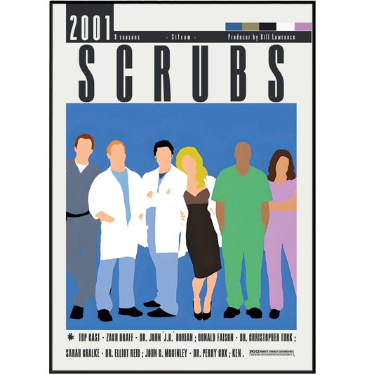 Scrubs (2001) TV Show Poster | Minimalist Wall Art Print UK