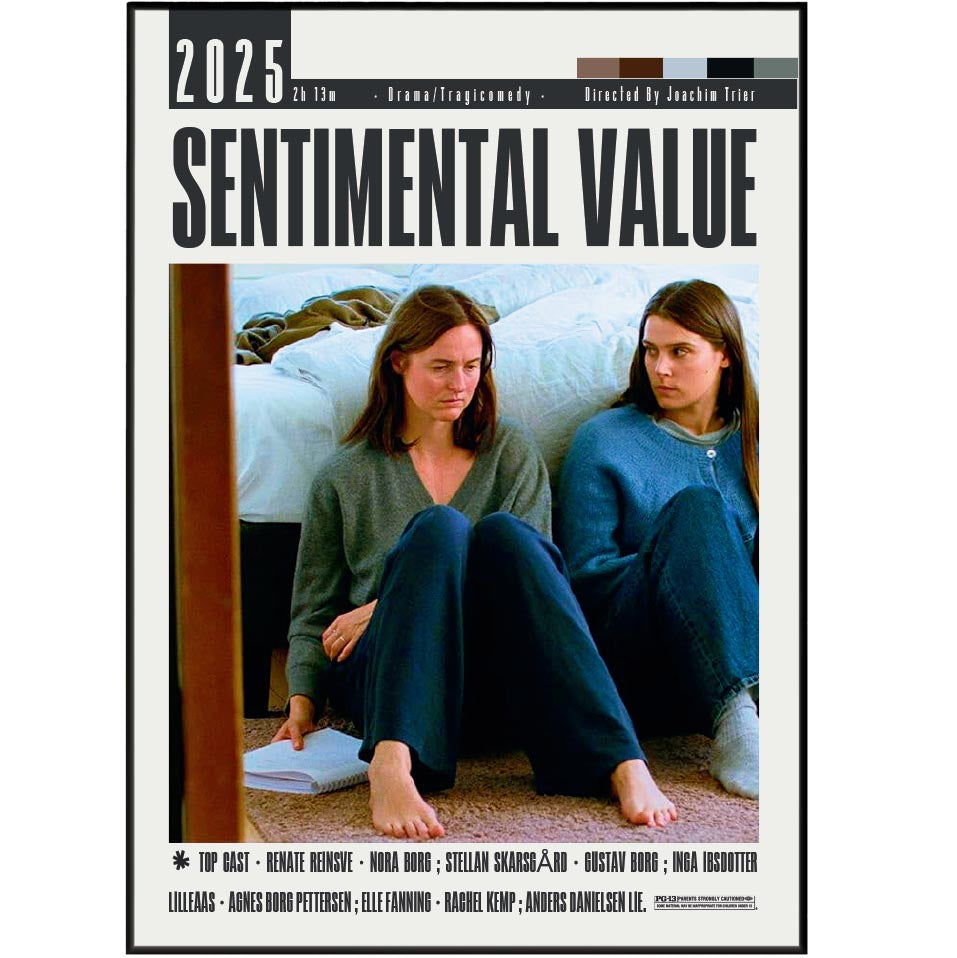 Sentimental Value 2025 Oscar nominated movie poster art print UK