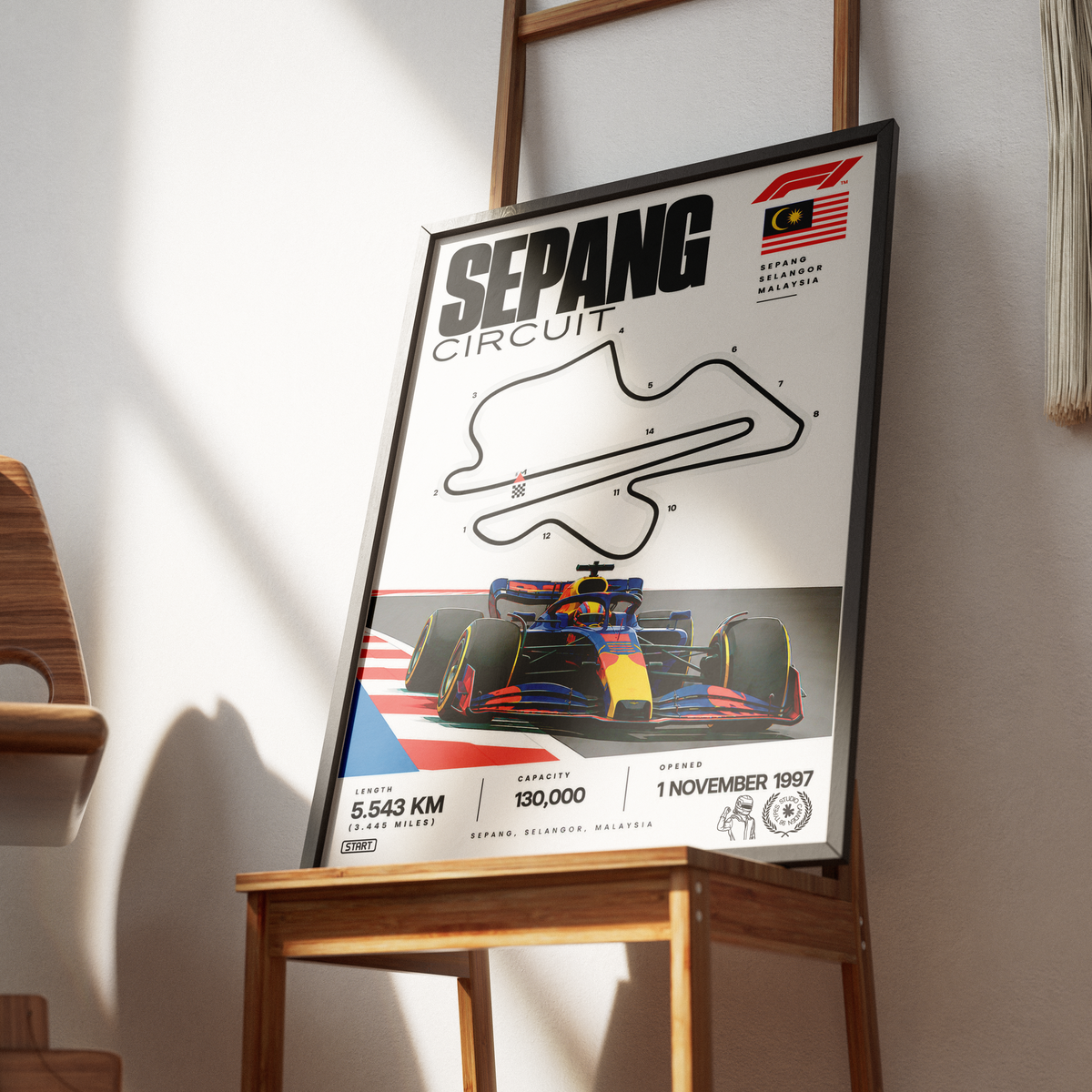 Sepang International Circuit Malaysian Grand Prix F1 track poster