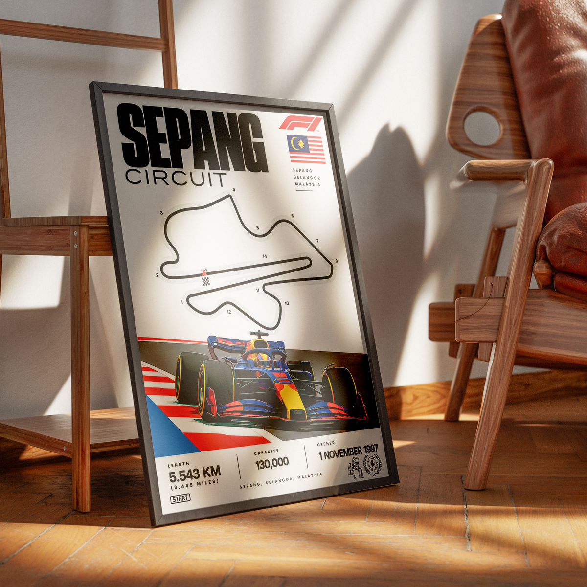 Sepang International Circuit Malaysian Grand Prix F1 track poster