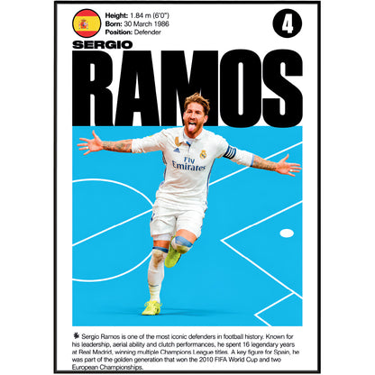 Sergio Ramos football poster – Legendary Defender – 98types