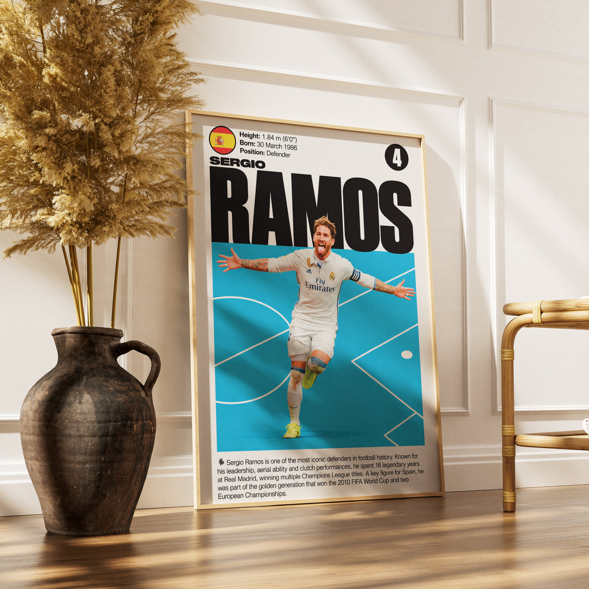Sergio Ramos football poster – Legendary Defender – 98types