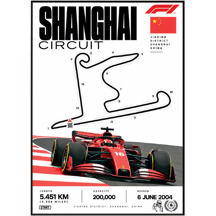 Shanghai International Circuit Chinese Grand Prix F1 track poster
