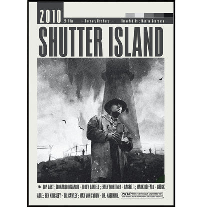 Shutter Island 2010 thriller film poster — Scorsese DiCaprio Teddy Daniels Ashecliffe wall art print UK
 - 98types