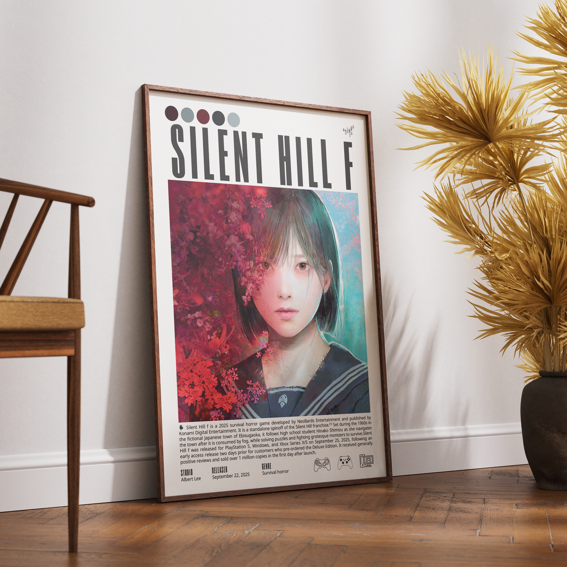 Silent Hill f game poster — Konami Ryukishi07 1960s Japan horror wall art print UK - 98types