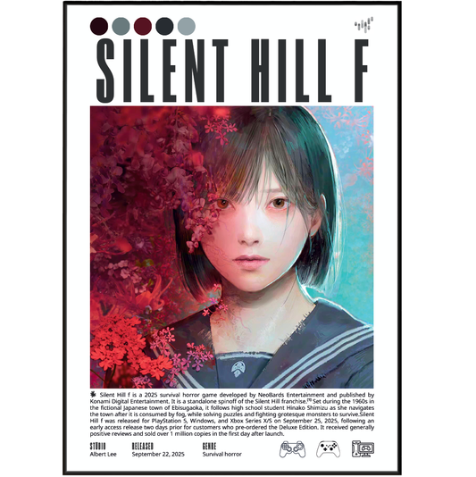 Silent Hill f game poster — Konami Ryukishi07 1960s Japan horror wall art print UK - 98types