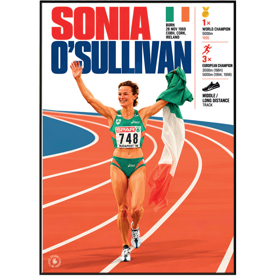 Sonia O'Sullivan athletics poster wall art print by 98types