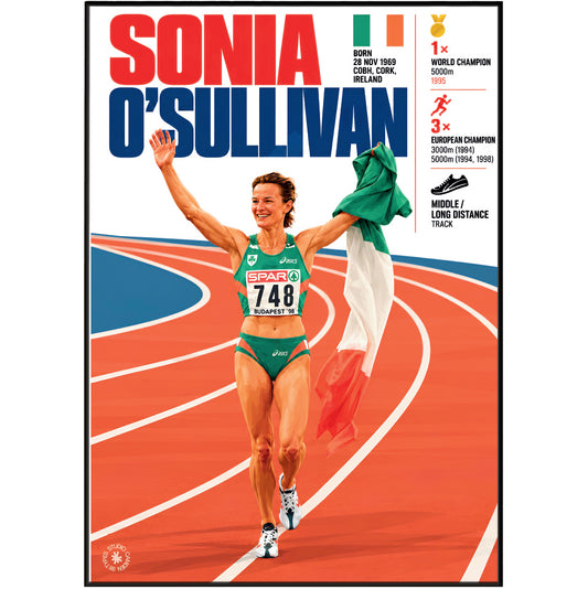 Sonia O'Sullivan athletics poster wall art print by 98types