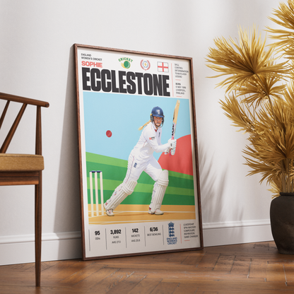 Sophie Ecclestone cricket poster wall art print by 98types