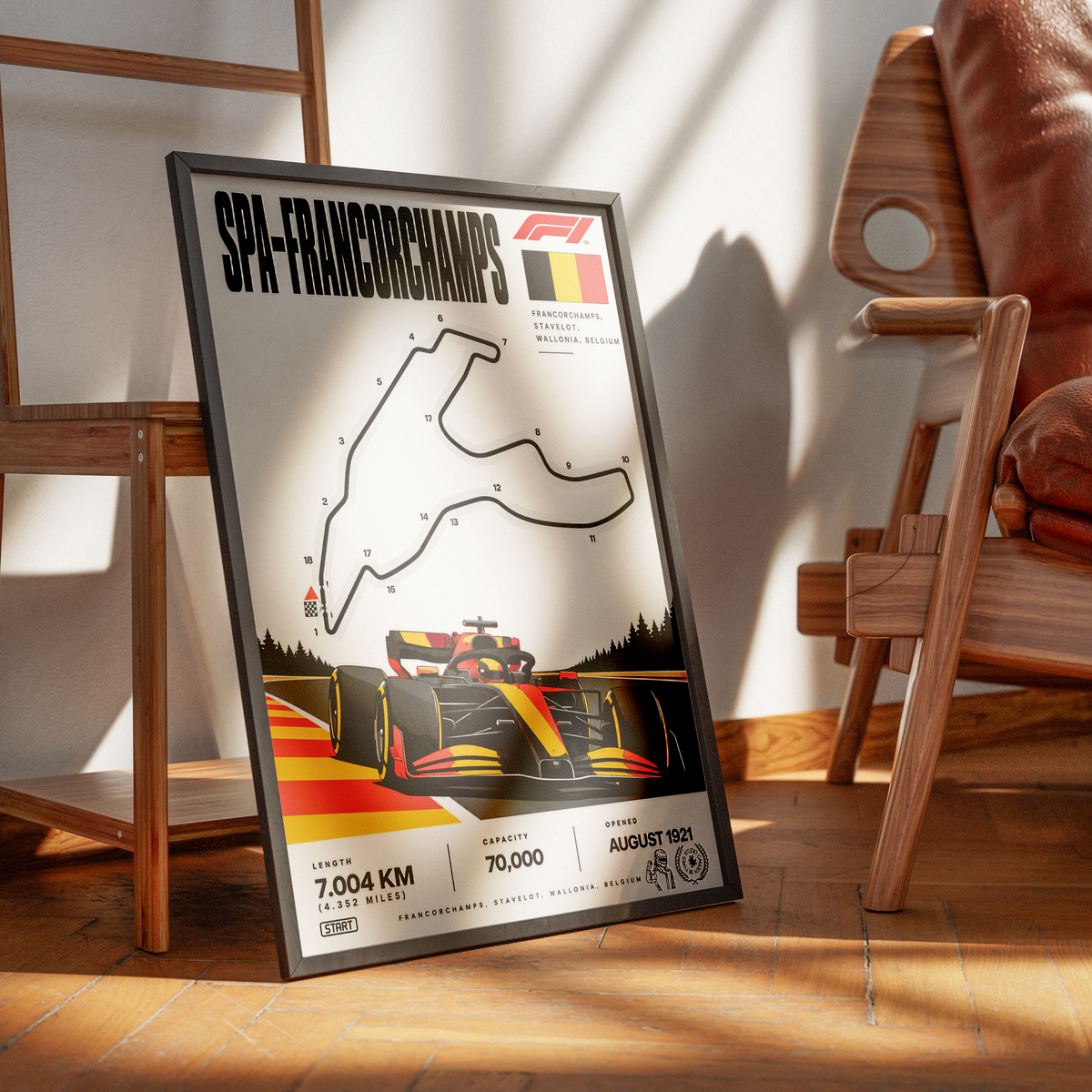 Spa-Francorchamps F1 Track Poster – Belgian Grand Prix Wall Art - 98 Types Studio