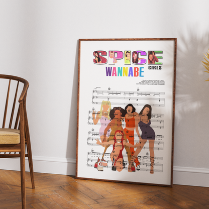 Spice Girls - Wannabe Music Print
