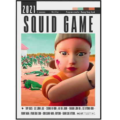 Squid Game Netflix Korean drama TV series poster print UK — Gi-hun Player 456 wall art 260gsm Camden Market - 98types