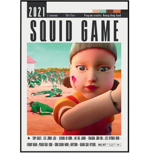 Squid Game Netflix Korean drama TV series poster print UK — Gi-hun Player 456 wall art 260gsm Camden Market - 98types