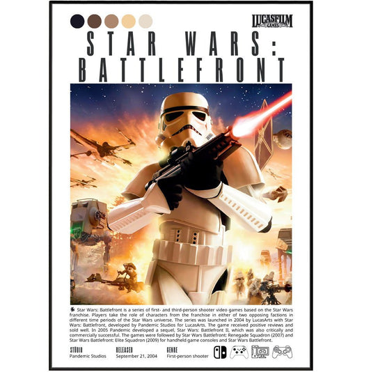 Star Wars Battlefront 2015 game poster — DICE EA Rebels Empire Hoth Endor wall art print UK - 98types
