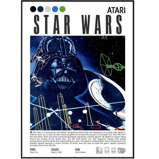 Star Wars video game poster — Luke Vader Force gaming minimalist wall art print UK
 - 98types