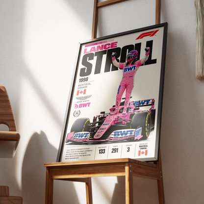 Lance Stroll Canadian Formula 1 driver poster – F1 wall art by 98types