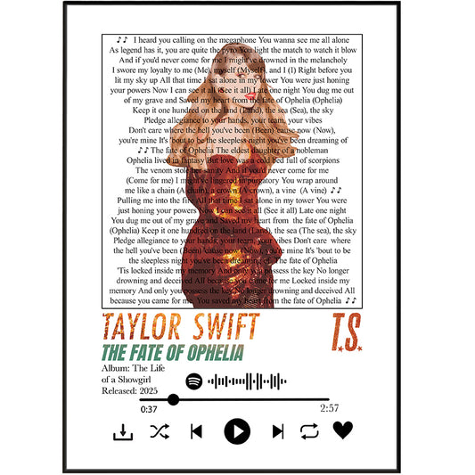 Taylor Swift – The Fate of Ophelia Poster